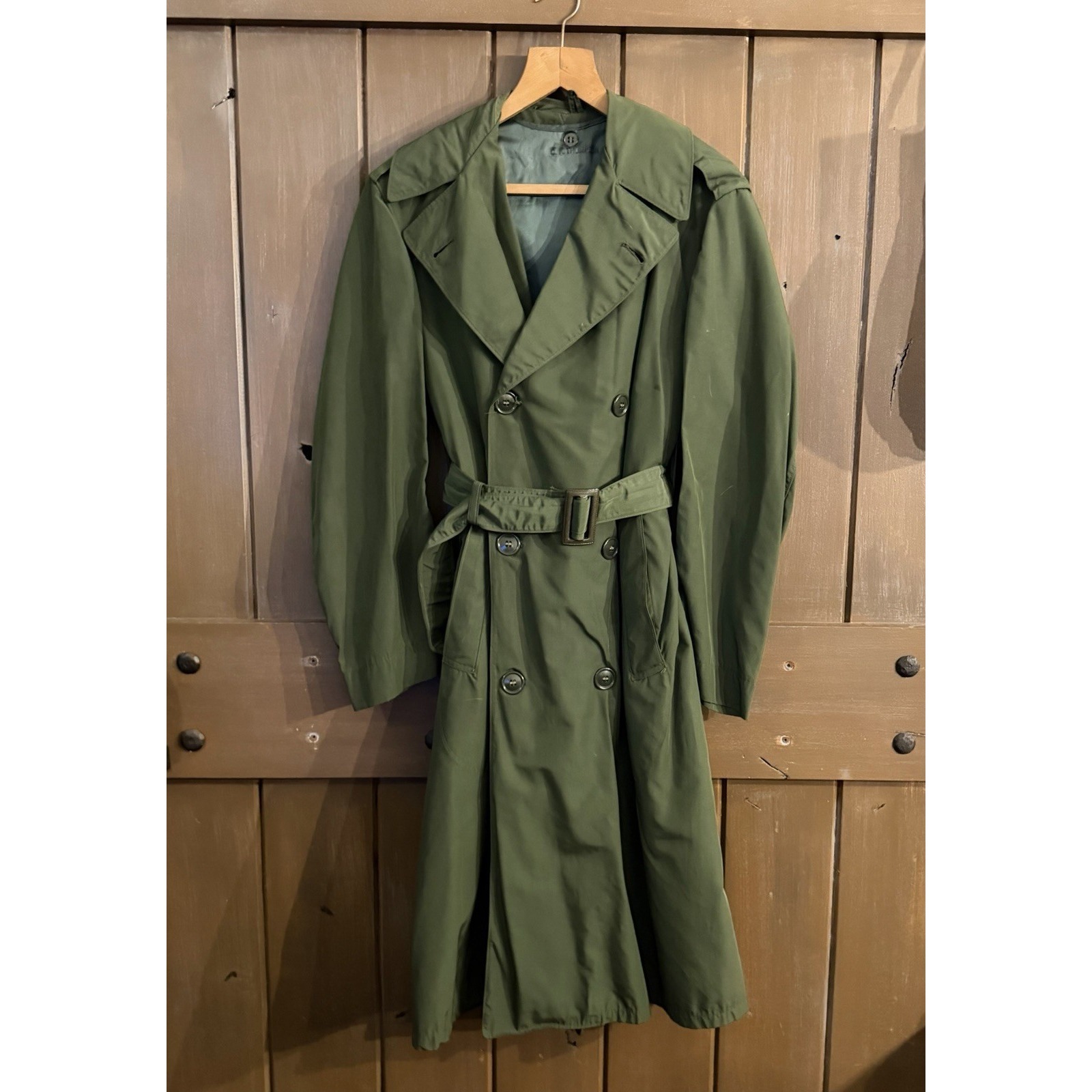 Vietnam Era Usarmy Og-107 Sateen Field Trench Overcoat Belted 32short Small